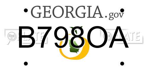 B798OA Georgia License Plate