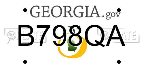 B798QA Georgia License Plate