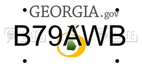 B79AWB Georgia License Plate
