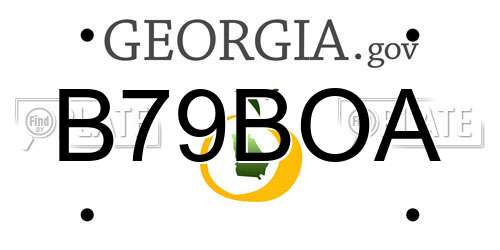 B79BOA Georgia License Plate