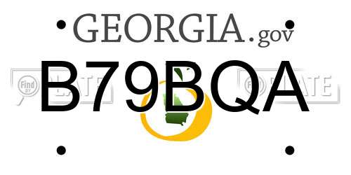 B79BQA Georgia License Plate