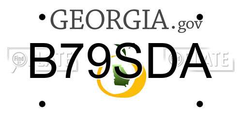 B79SDA Georgia License Plate