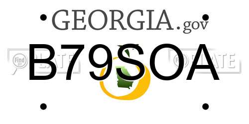 B79SOA Georgia License Plate