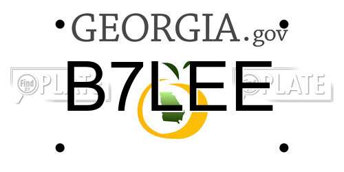 B7LEE Georgia License Plate