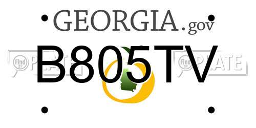 B805TV Georgia License Plate
