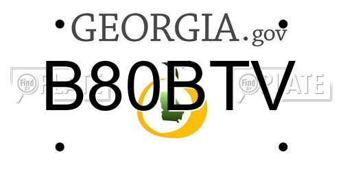 B80BTV Georgia License Plate