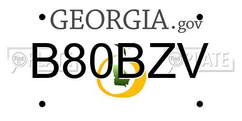 B80BZV Georgia License Plate