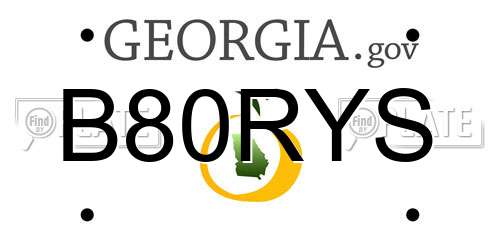 B80RYS Georgia License Plate