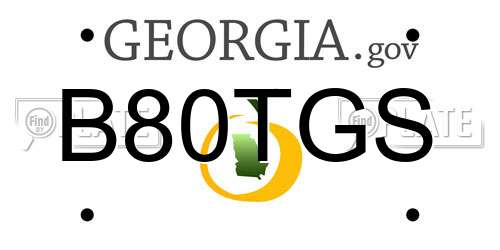 B80TGS Georgia License Plate