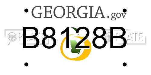 B8128B Georgia License Plate
