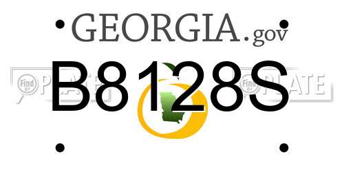 B8128S Georgia License Plate