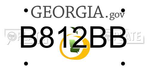 B812BB Georgia License Plate