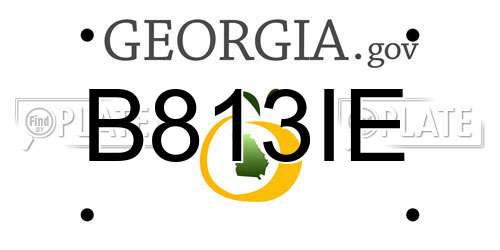 B813IE Georgia License Plate
