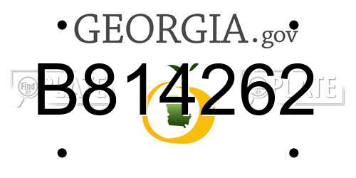 B814262 Georgia License Plate