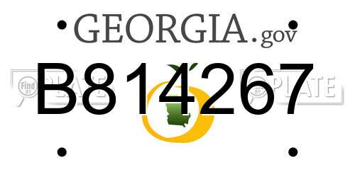 B814267 Georgia License Plate