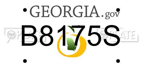 B8175S Georgia License Plate