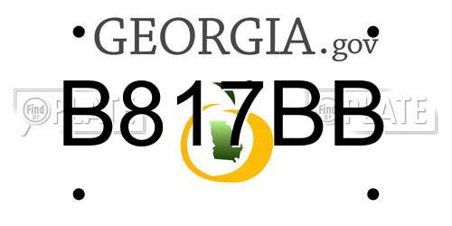 B817BB Georgia License Plate