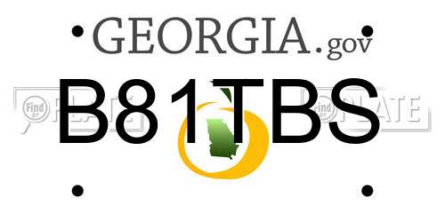 B81TBS Georgia License Plate