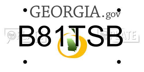 B81TSB Georgia License Plate