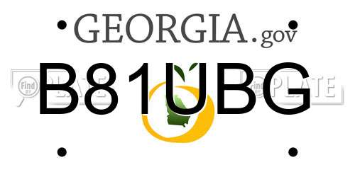 B81UBG Georgia License Plate