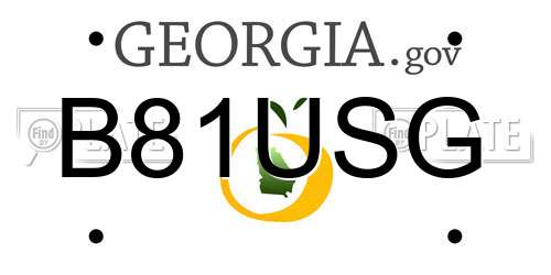 B81USG Georgia License Plate