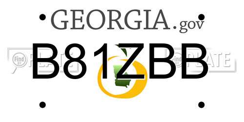B81ZBB Georgia License Plate