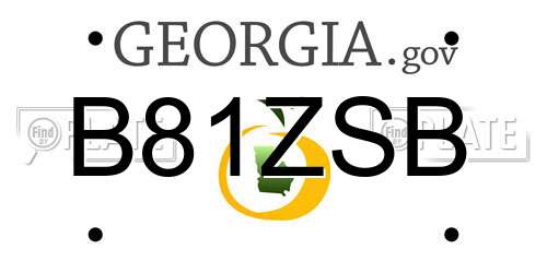 B81ZSB Georgia License Plate