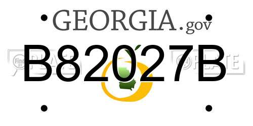 B82027B Georgia License Plate