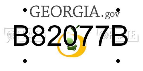 B82077B Georgia License Plate