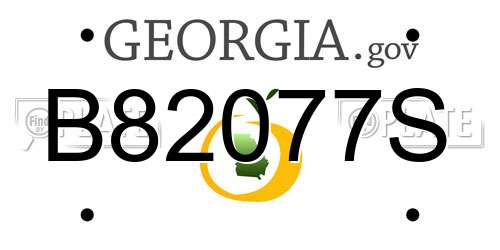 B82077S Georgia License Plate
