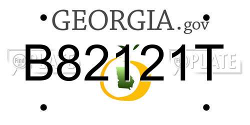 B82121T Georgia License Plate
