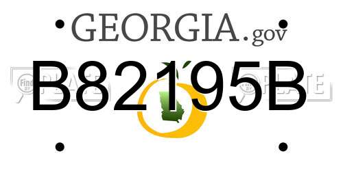 B82195B Georgia License Plate