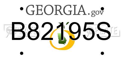 B82195S Georgia License Plate