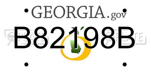 B82198B Georgia License Plate