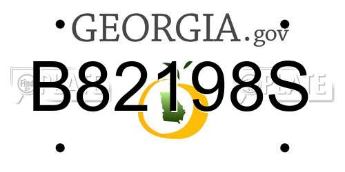 B82198S Georgia License Plate
