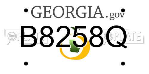 B8258Q Georgia License Plate