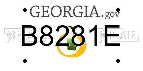 B8281E Georgia License Plate