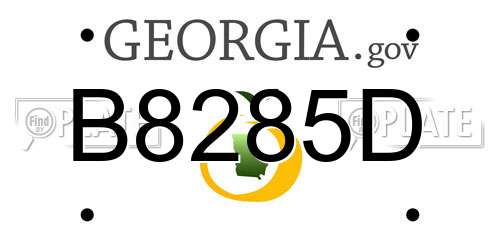 B8285D Georgia License Plate