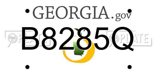 B8285Q Georgia License Plate