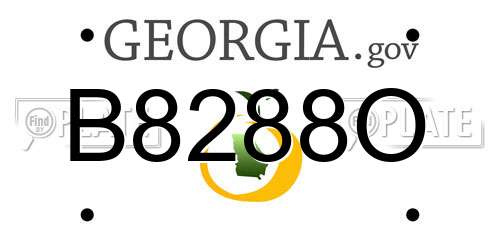 B8288O Georgia License Plate