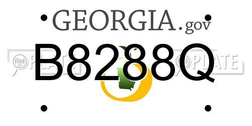 B8288Q Georgia License Plate
