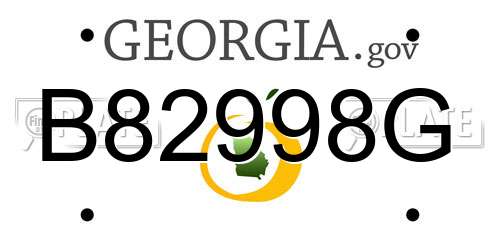 B82998G Georgia License Plate