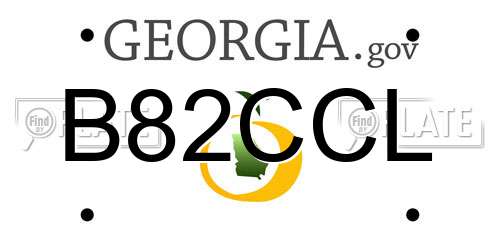 B82CCL Georgia License Plate