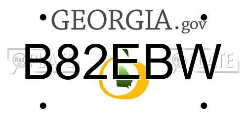 B82EBW Georgia License Plate