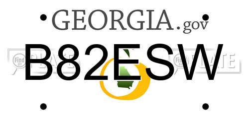 B82ESW Georgia License Plate