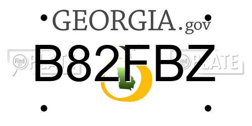 B82FBZ Georgia License Plate
