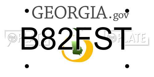 B82FST Georgia License Plate
