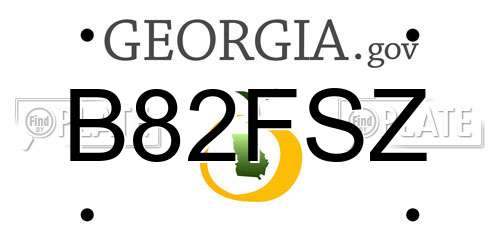 B82FSZ Georgia License Plate