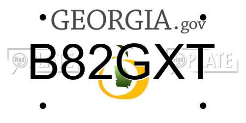 B82GXT Georgia License Plate