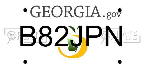 B82JPN Georgia License Plate